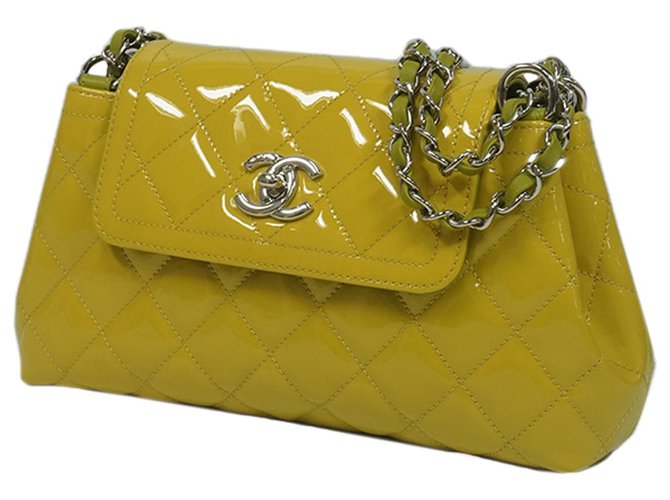yellow patent bag
