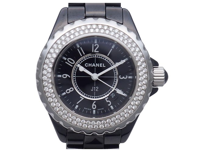 Chanel Black Diamond J12 orologio Nero Argento  ref.187857
