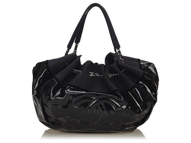 Chanel Black Stretch Spirit Hobo Bag Cloth Plastic Cloth  ref.187858
