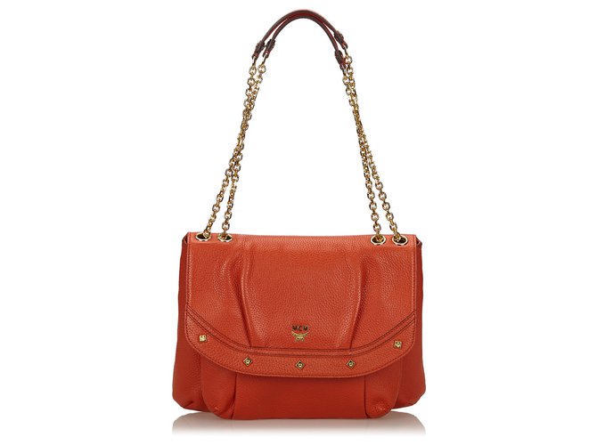 orange chain bag