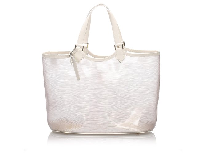 Louis Vuitton White Epi Plage Lagoon Leather Plastic Pony-style