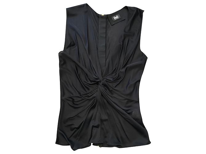 D&G Schwarzes Viskose Top
