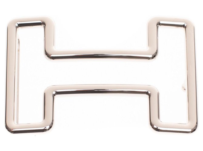 Hermès belt buckle "Tonight" large model (40MM) Silvery Metal  ref.188104