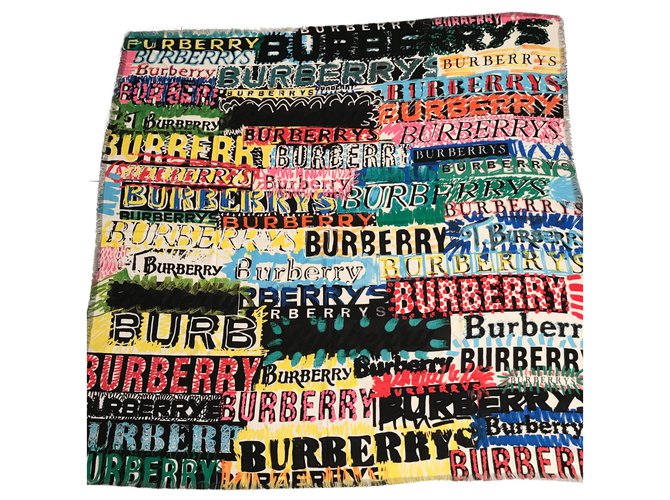 Burberry Bufandas Multicolor Seda Lana  ref.188147