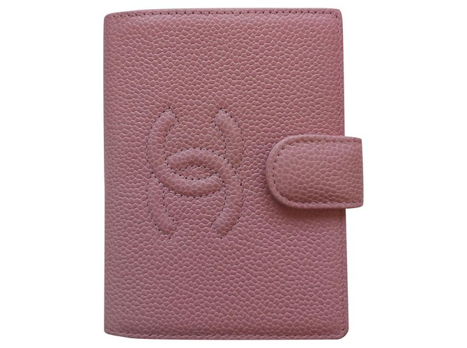 Chanel Brieftasche Pink Leder  ref.188245