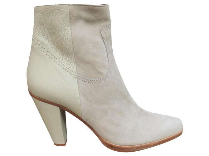 Chloé p boots 37,5 new condition Grey Light green Leather  ref.188277