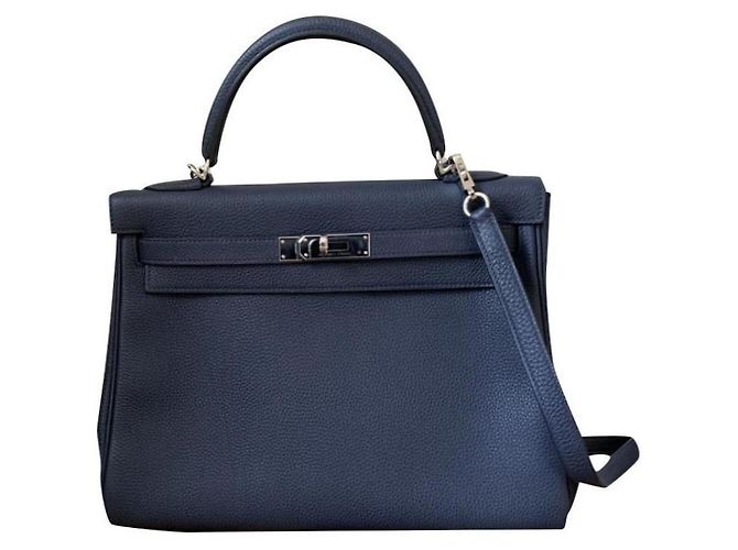 Hermès hermes kelly 32 restituito blu notte blu Blu navy