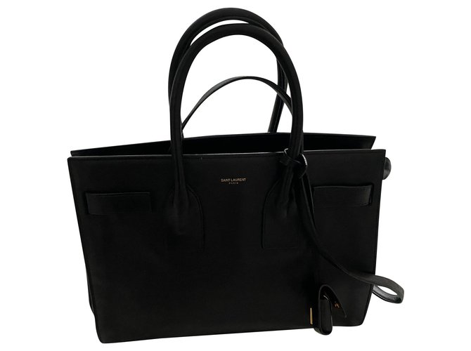 Jour Saint Laurent Black smooth leather day bag  ref.188285