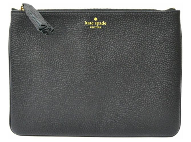Kate Spade Leather clutch Black  - Joli Closet