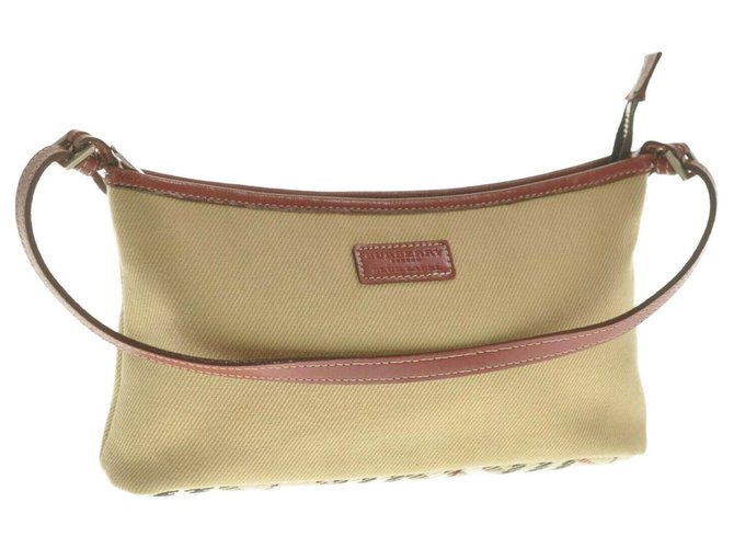Burberry Nova Check Hand Bag Beige Cloth  ref.188373