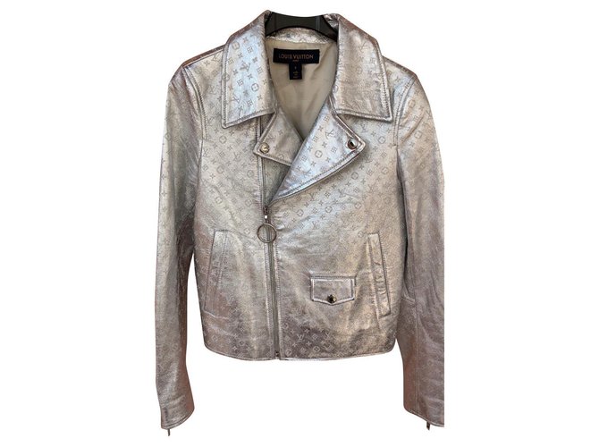 Louis Vuitton Jackets Silvery Leather  ref.188490