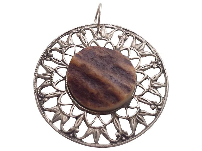 Vintage Pendatif motivos antigos de arquitetura gótica Prata
