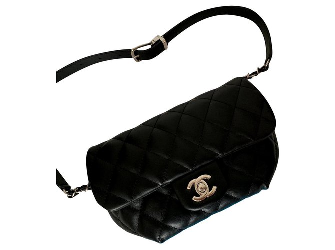 Chanel Clutch bags Black Leather  ref.188496