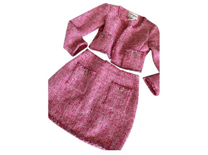 Chanel Rock Anzug Pink Tweed  ref.188594