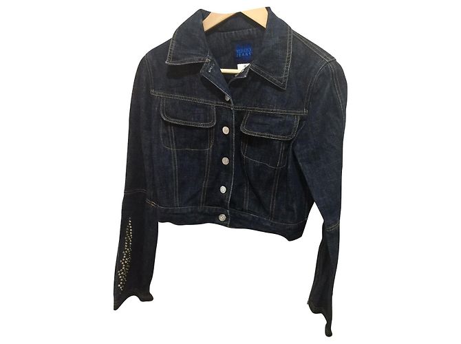 Kenzo jeans jacket with studs Dark blue