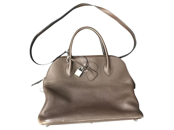 Hermès Bolide Hermes leather handbag Brown  ref.188642