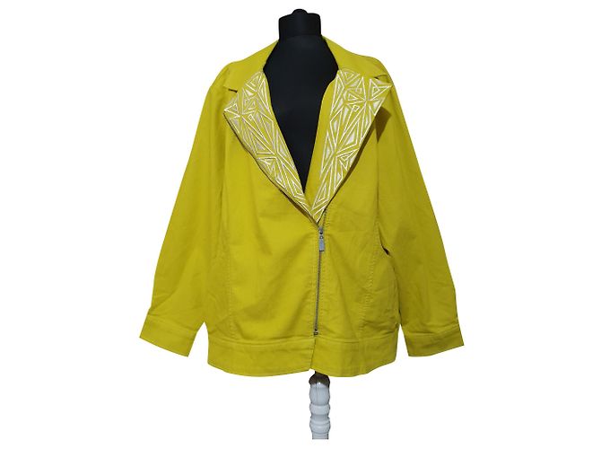 Bob Mackie Jacke Gelb Baumwolle Polyester XXL
