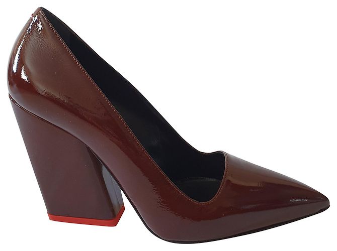 Aeyde Leather Heels Dark Red
