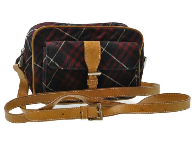 Burberry Nova Check Synthétique Rouge  ref.188722