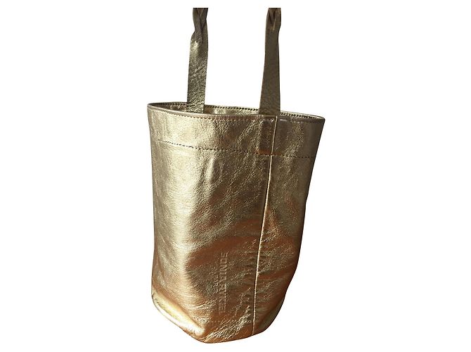 Borsa a secchiello Sonia Rykiel in pelle dorata D'oro