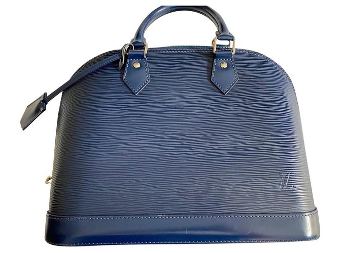 Louis Vuitton IMPECCABLE ALMA MARINE VUITON BAG Azul marinho Couro  ref.188829