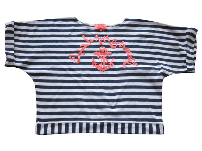 T-shirt Manoush in cotone a righe blu e bianche Multicolore
