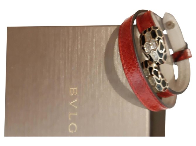 Bulgari Bracelets Red Exotic leather  ref.188959