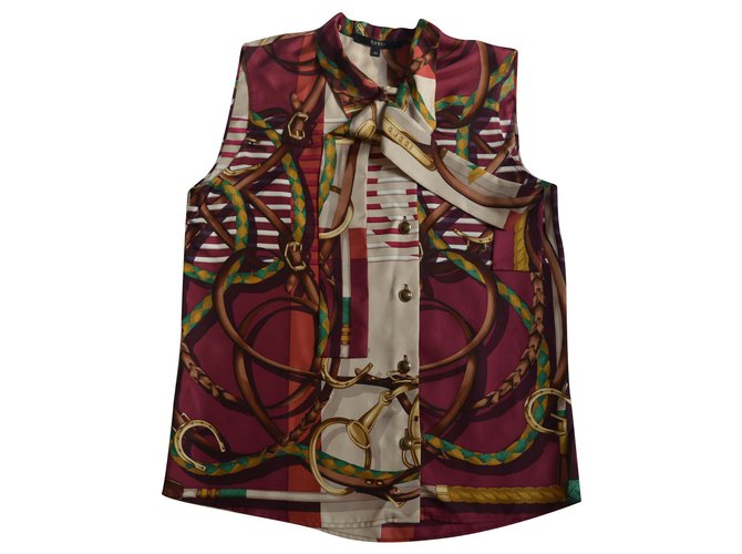 Gucci Blusa de seda con lavalliere Multicolor  ref.189013