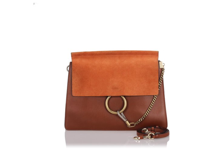 Chloé Bolso de hombro Faye de cuero marrón de Chloe Castaño Suecia Becerro  ref.189299