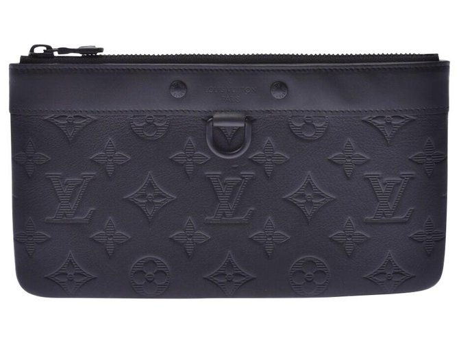 Louis Vuitton Shadow Pochette Black Leather  ref.189365