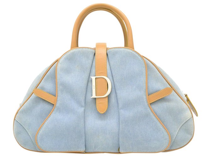 Dior Boston Bag Blue Denim  ref.189375