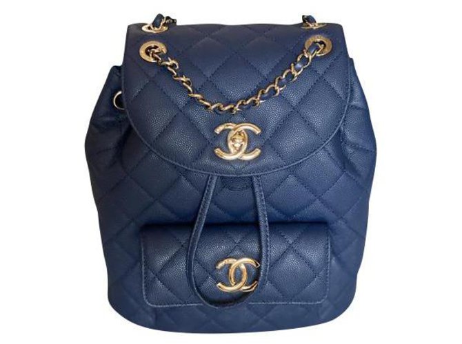 Chanel Denim & Calfskin Backpack - Blue Backpacks, Handbags - CHA793819