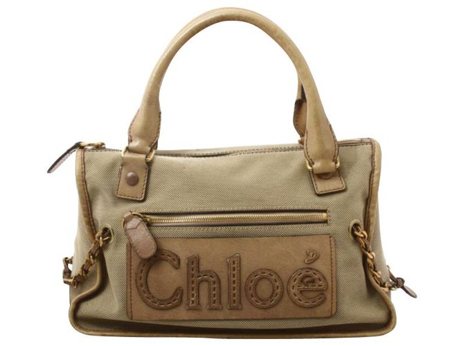 Chloé Leather Hand Bag Beige  ref.189427