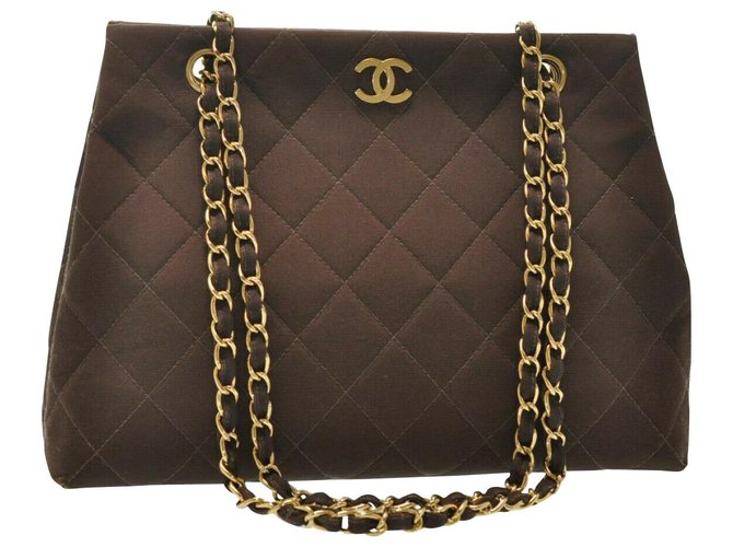 Chanel Matelasse CC Quilted Brown Cloth  ref.189474