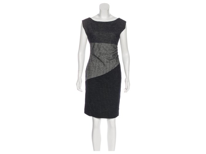 Diane Von Furstenberg DvF Jori wool blend dress Grey Dark grey Tweed  ref.189515