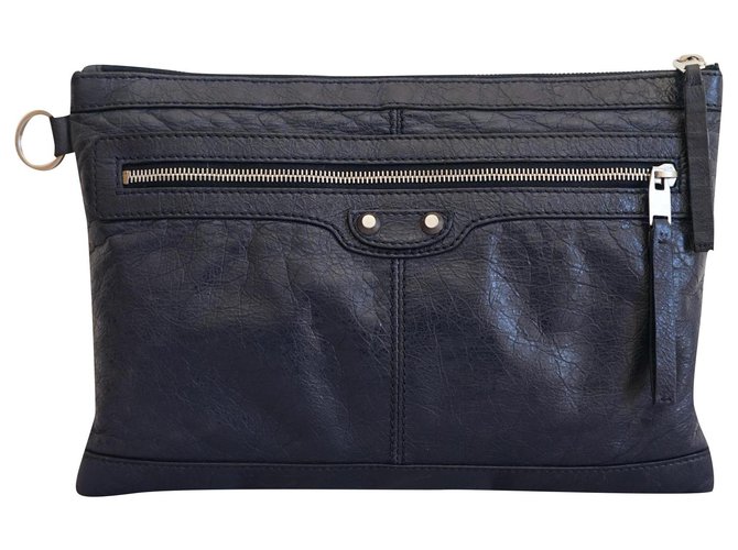 balenciaga blue clutch