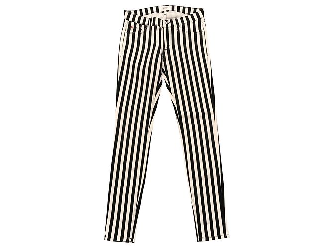 Jeans Hudson con rayas blancas y negras XS Negro Blanco
