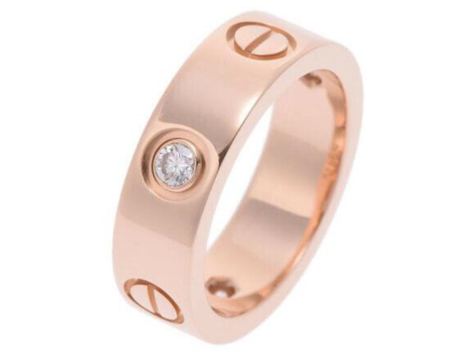 Cartier meio anel de diamante # 49 Dourado Ouro rosa  ref.189583