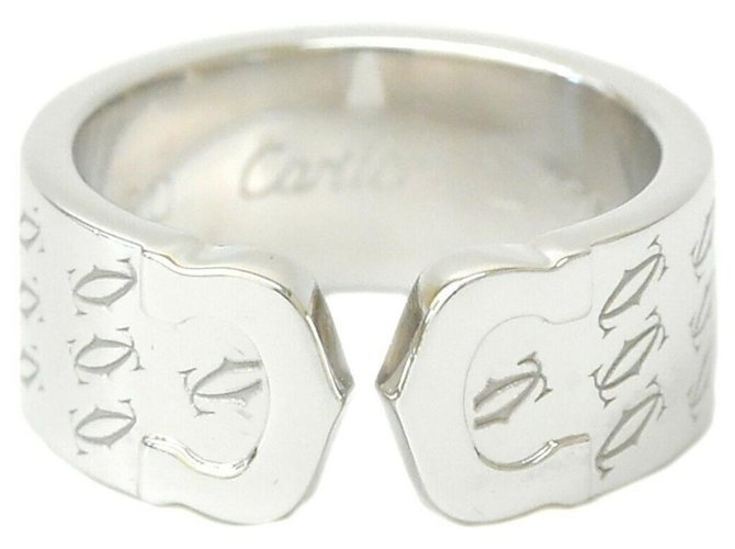 Cartier alles Gute zum Geburtstag C2 Ring Band Weiß Weißgold  ref.189618