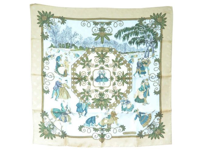 Hermès scarf Beige Silk  ref.189683