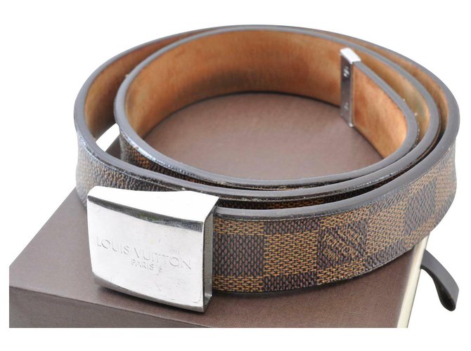 Louis Vuitton Damier Ebene ceinture Belt 77-85cm Brown Cloth  ref.189695