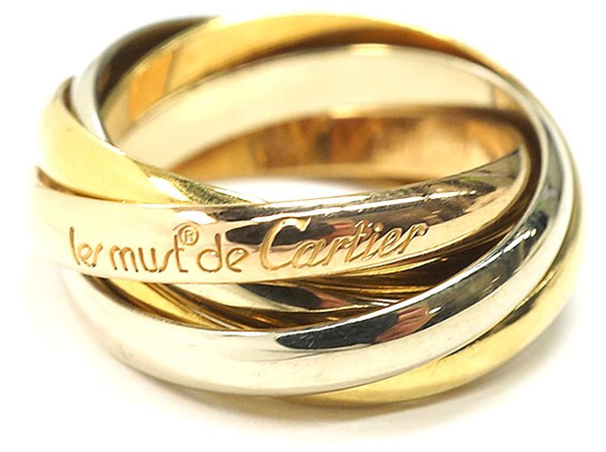 Love Cartier Gold 5 Band Trinity Ring Golden Metal  ref.189730