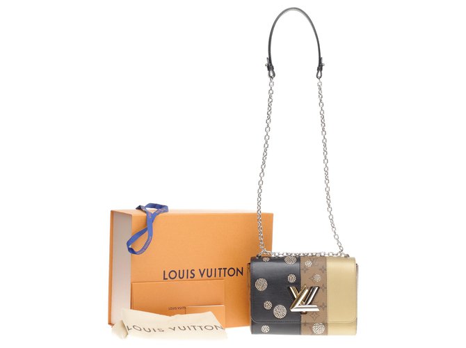 Twist Louis Vuitton Handbags Brown Black Golden Bronze Leather  ref.189797