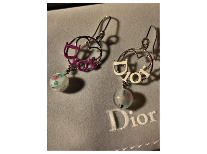 Christian Dior Magnificent Dior style pendant earrings Silvery Silver-plated  ref.185559