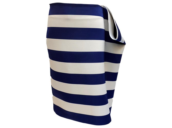 Falda de tumbona "Jacquemus" Falda de cintura azul marino de "Sombrillas de Marsella" 40 Nuevo con etiqueta Poliéster  ref.188625