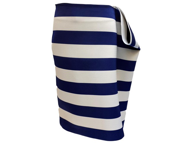 "Jacquemus" deckchair skirt "Marseille parasols" navy waist skirt 40 New with tag Navy blue Polyester  ref.188625