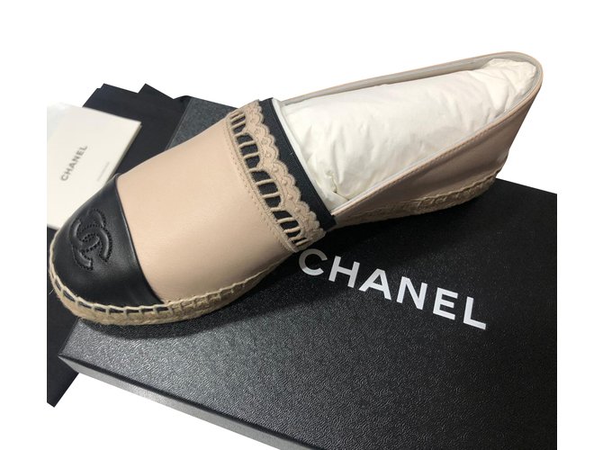 Espadrillas Chanel Beige Panno  ref.189097