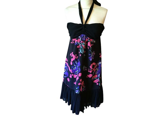 Temperley London Temperley Calla Seidenkleid Schwarz Mehrfarben