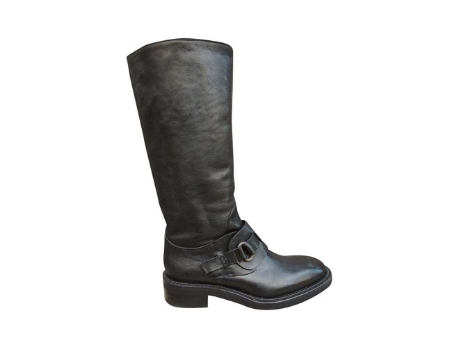 Sartore p boots 36,5 Negro Cuero  ref.189805