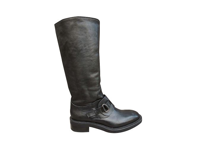 Botas Sartore de piel negras 35.5 IT Negro
